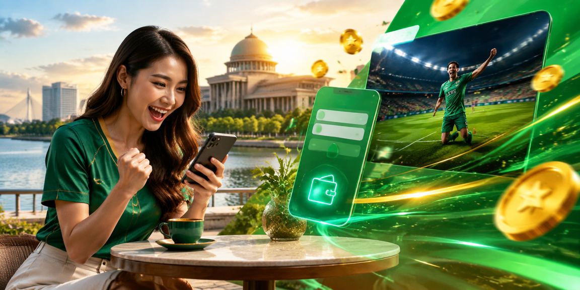 Pemain Putrajaya mengakses permainan jackpot 1290 melalui telefon pintar dengan pembayaran e-wallet tempatan